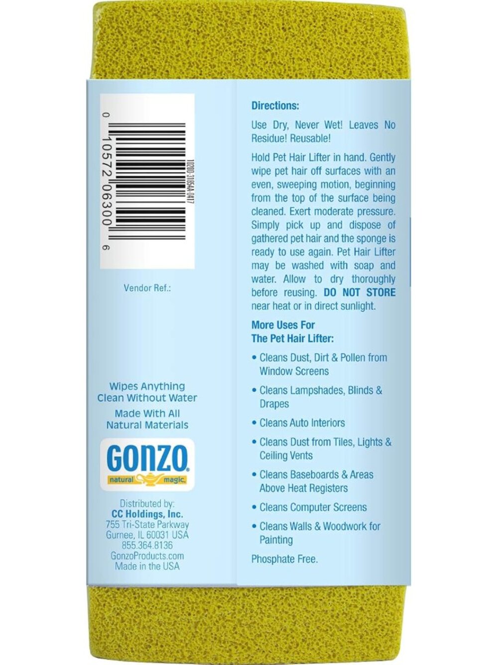 Gonzo Pet Hair Lifter - Remove Dog, Cat and Other Pet Hair from Furniture, Carpe - Picture 3 of 7
